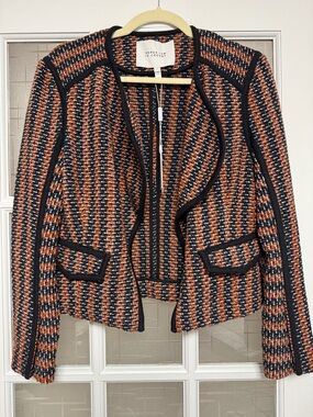 10 Crosby Derek Lam Orange & Black Tweed Jacket
